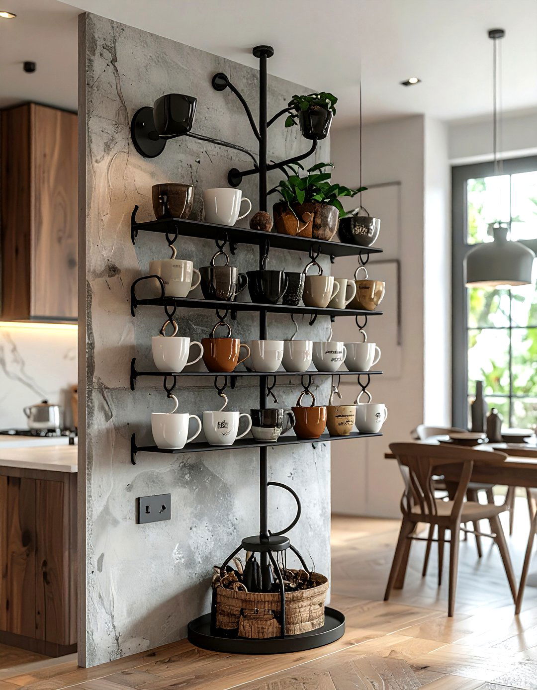 Wall Mug Tree - 30 dining room hanging storage ideas