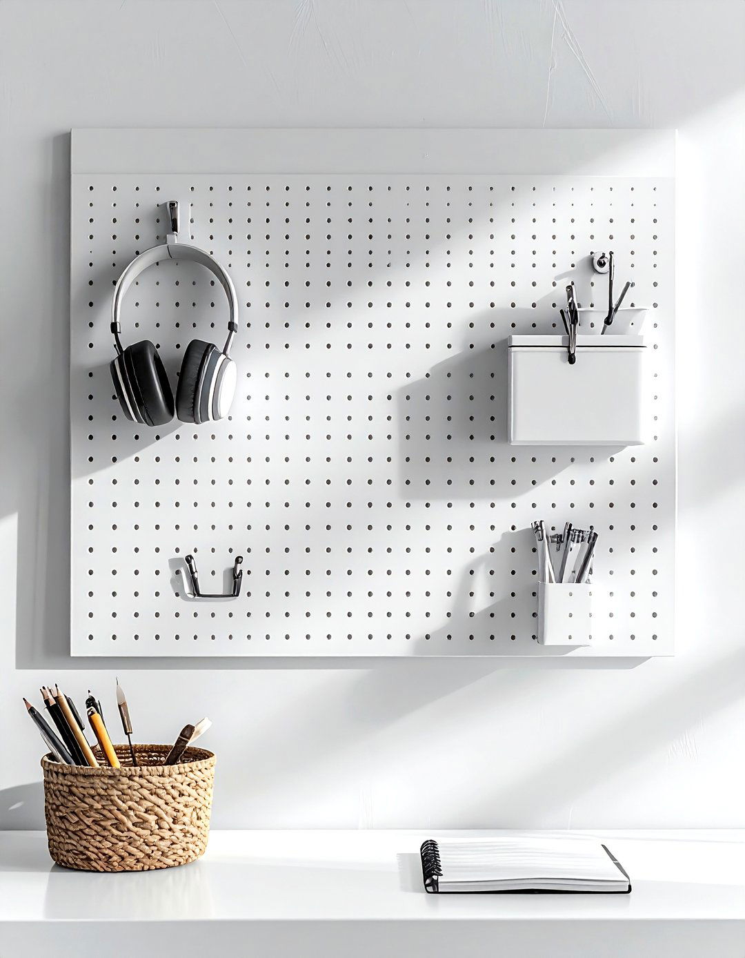 Wall Pegboard System - 30 bedroom hanging storage ideas
