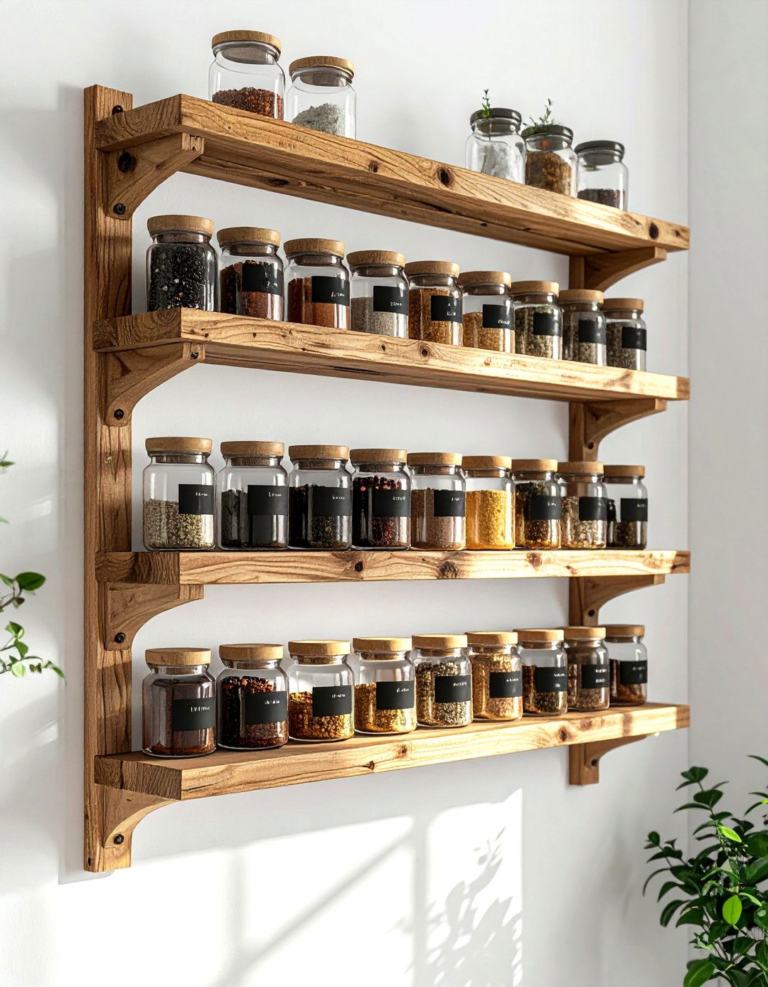 Wall Spice Rack - 30 DIY kitchen remodel ideas