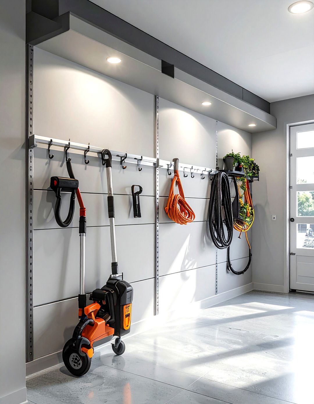 Wall Track Storage System - 30 garage storage ideas