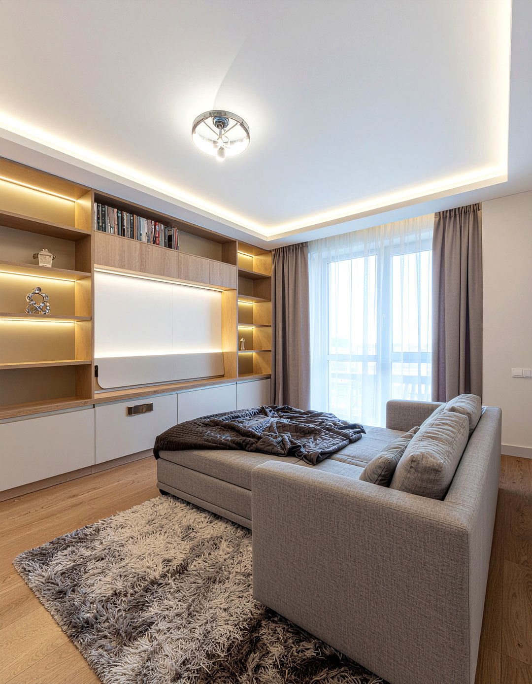 Wall bed sofa combo - 30 bedroom extendable furniture ideas