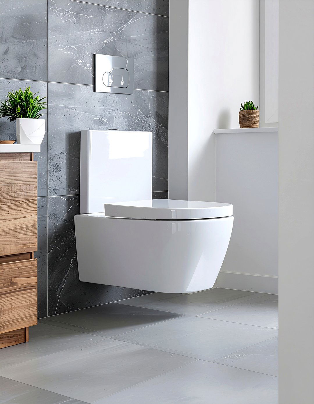 Wall hung toilet - 30 bathroom proportion ideas