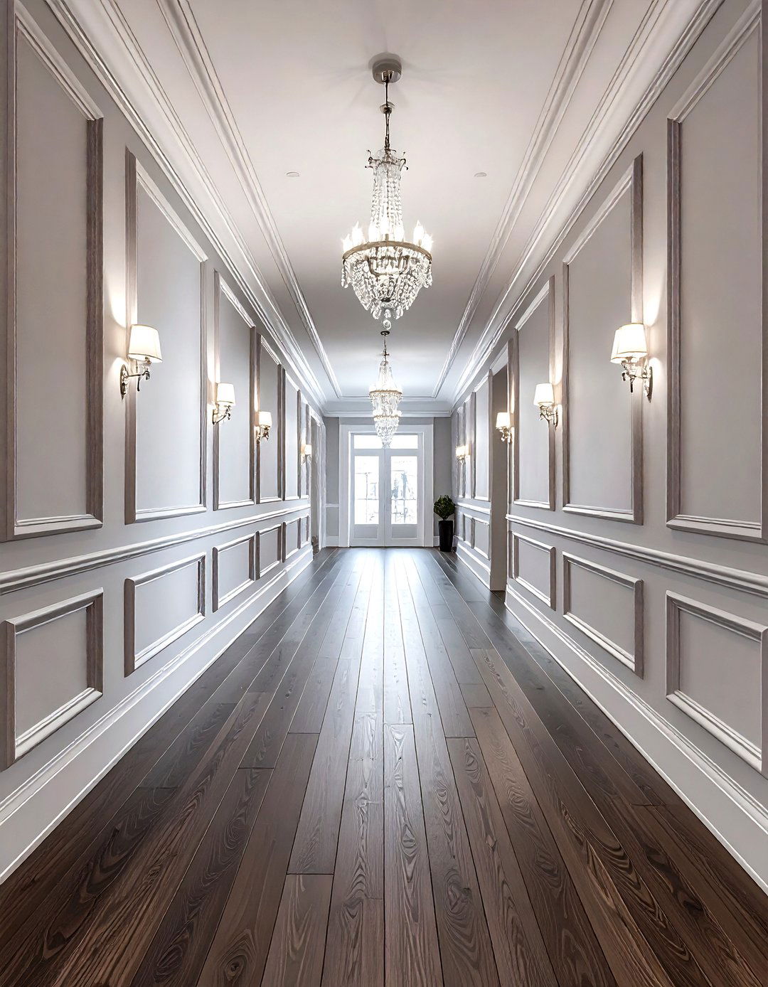 Wall molding - 30 long hallway ideas