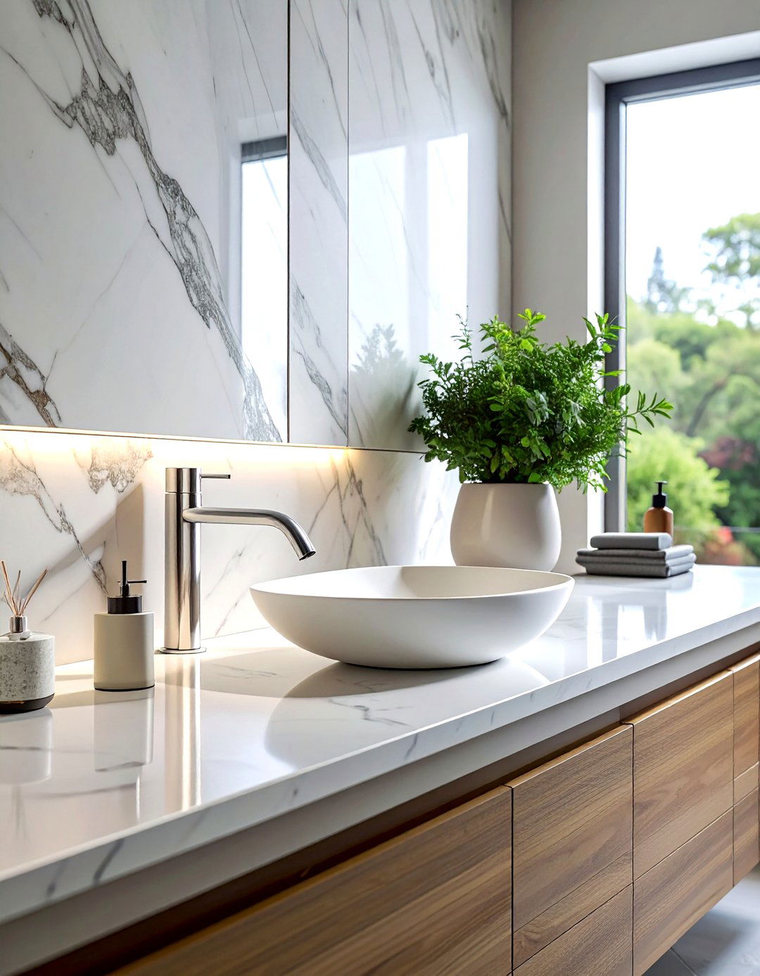 Wall mount faucet - 30 bathroom update ideas