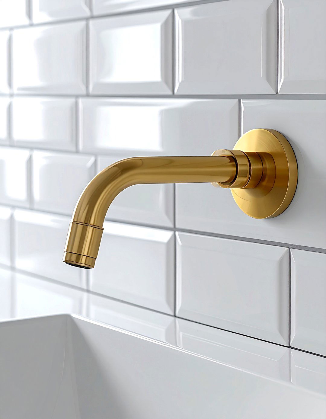 Wall mount sink faucet - 30 bathroom space saving ideas