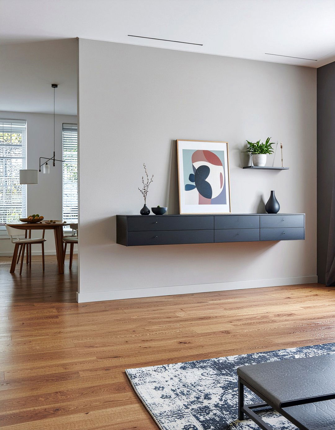 Wall mounted console - 30 dining room storage ideas