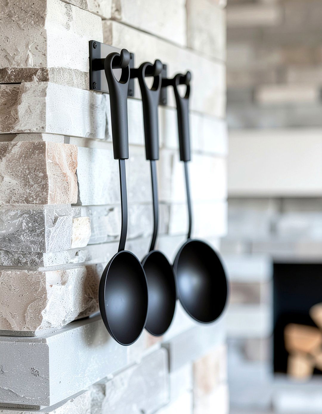 Wall mounted fireplace tools - 30 fireplace tool ideas