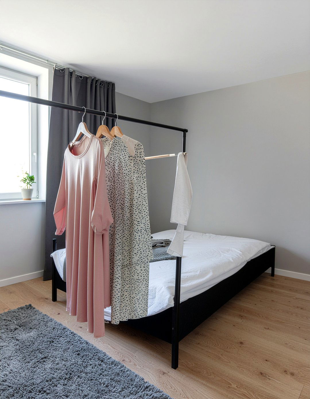 Wall mounted hanger rack - 30 bedroom space saving hangers