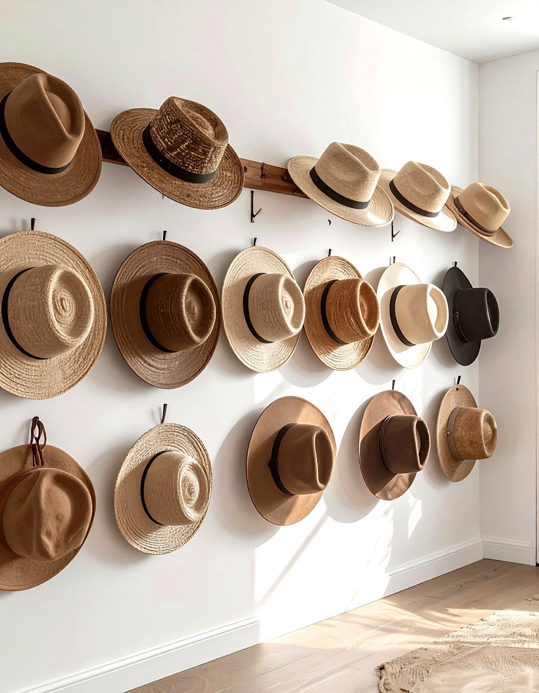 Wall mounted hat hook - 30 bedroom closet organization