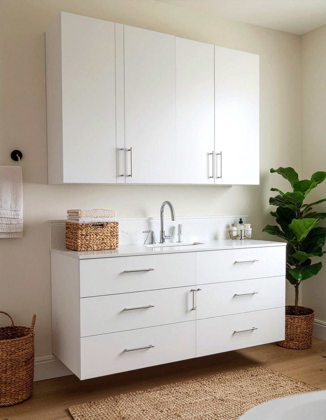 Wall mounted linen cabinet - 30 bathroom linen cabinet ideas