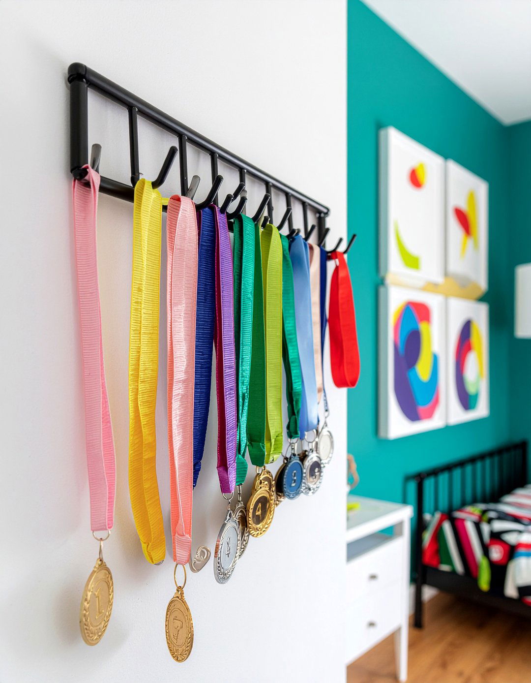 Wall mounted medal hanger - 30 bedroom award display ideas