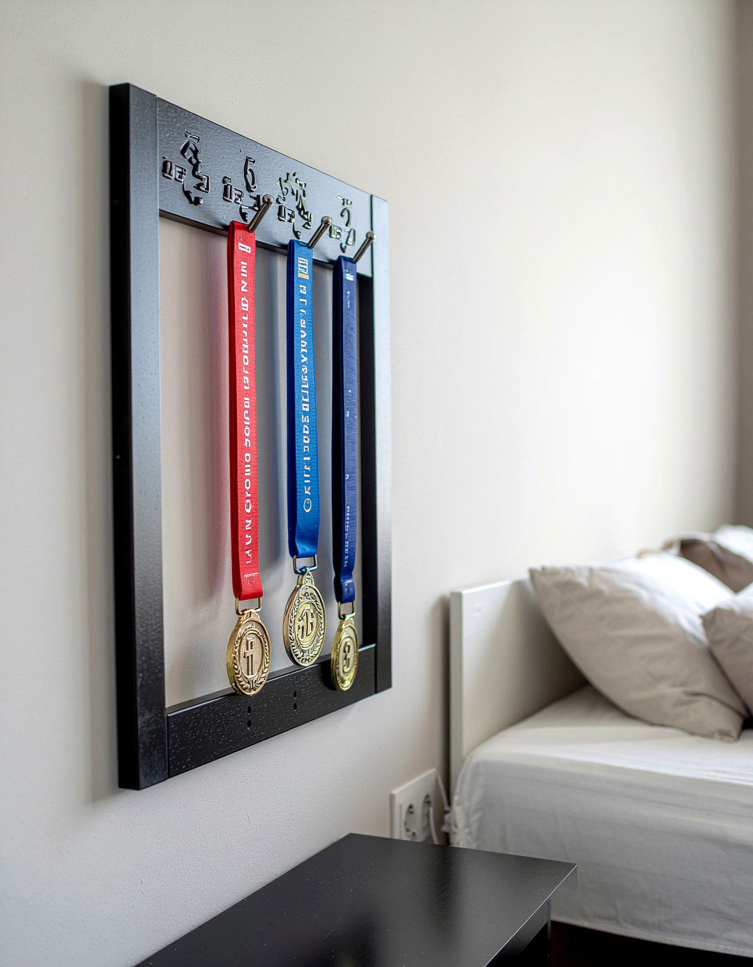 Wall mounted medal hanger - 30 bedroom medal display ideas