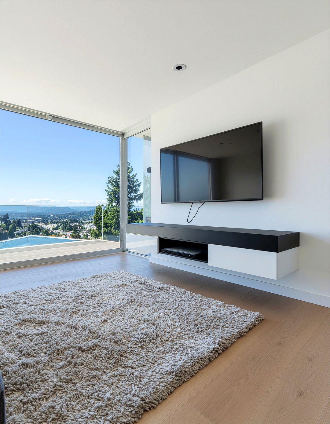 Wall mounted media console - 30 living room storage unit ideas