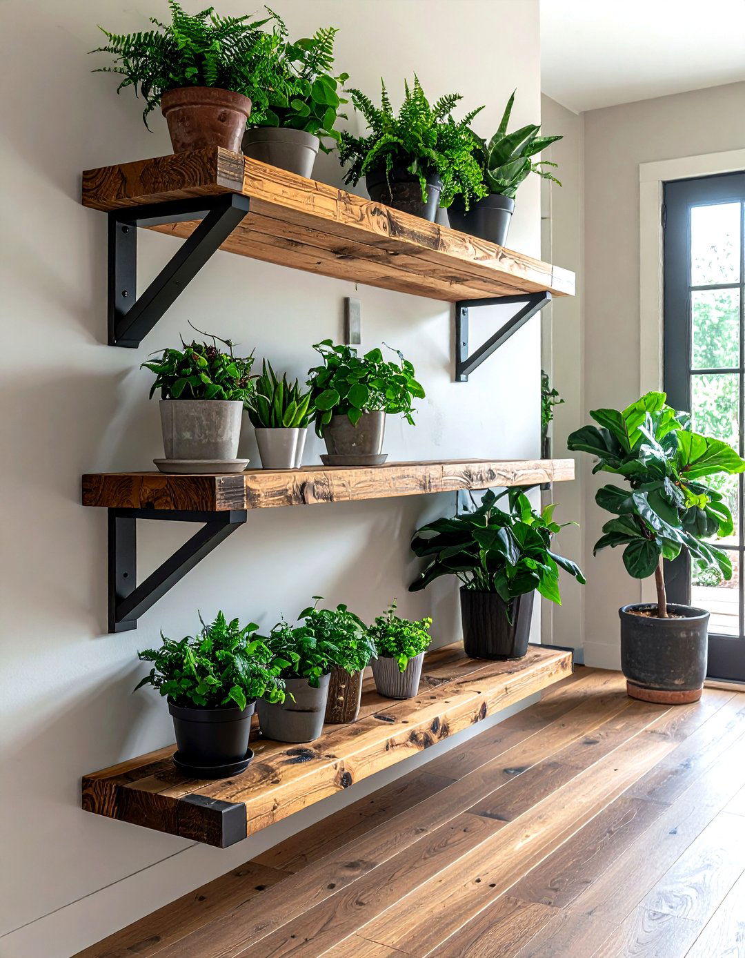 Wall mounted plant shelf - 30 plant shelf ideas