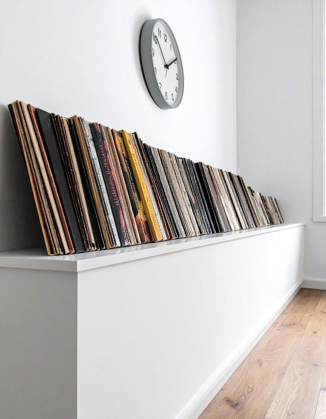 Wall mounted record ledge - 30 record collection display ideas