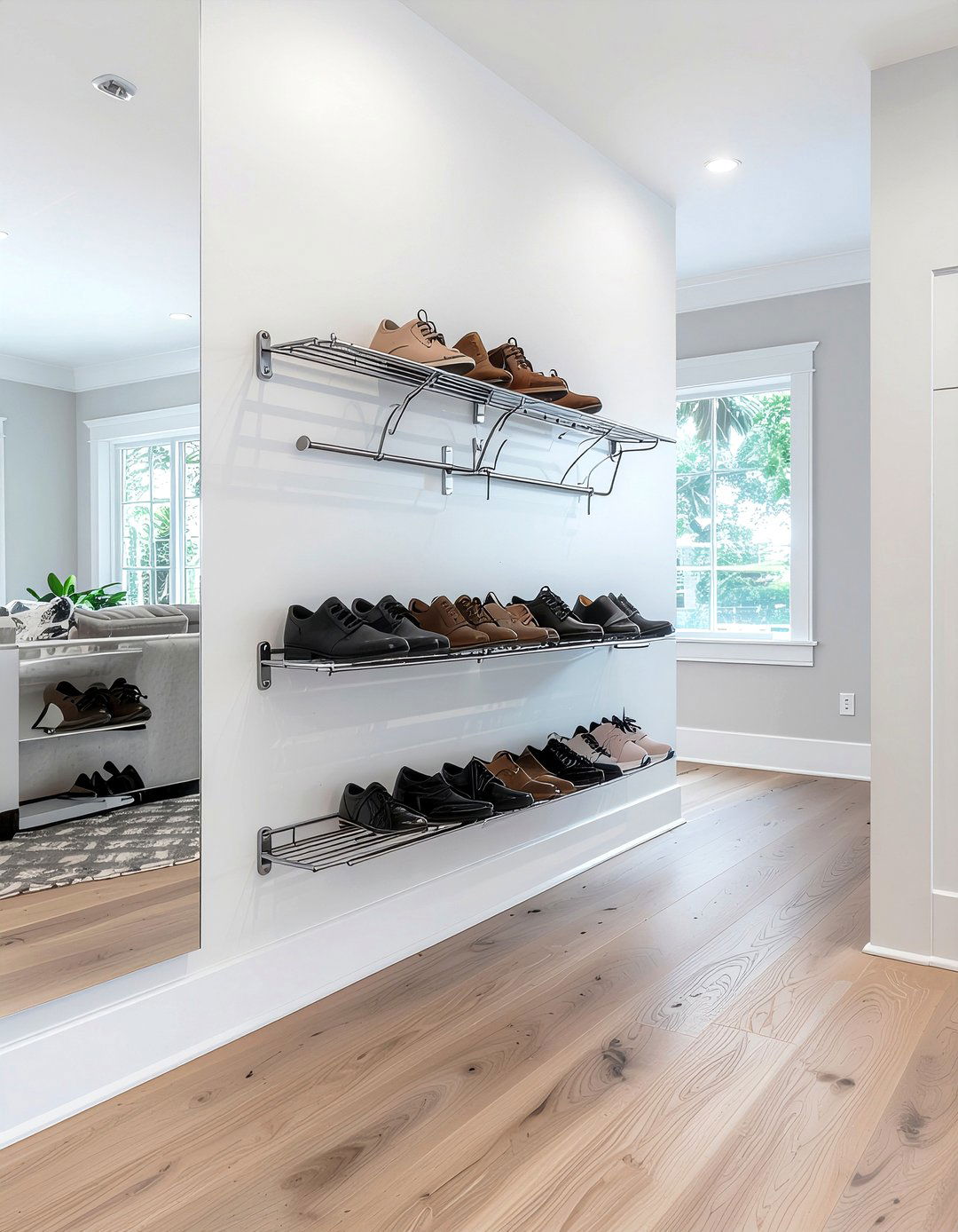 Wall mounted shoe organizer - 30 entryway shoe storage ideas