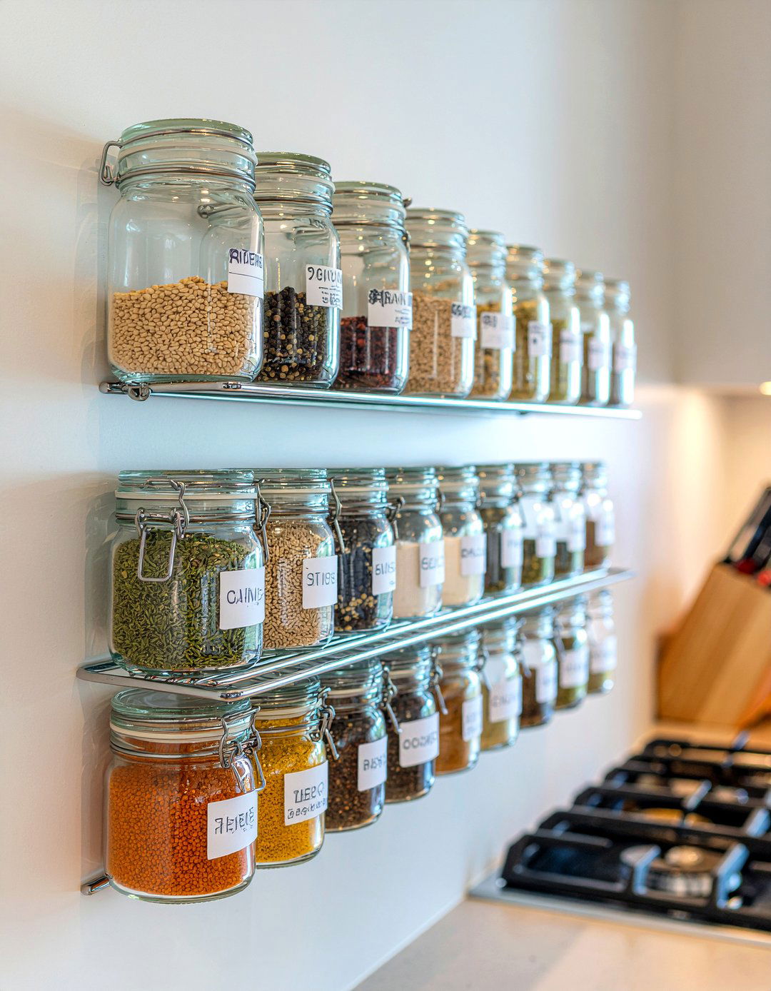 Wall mounted spice rack - 30 kitchen display ideas