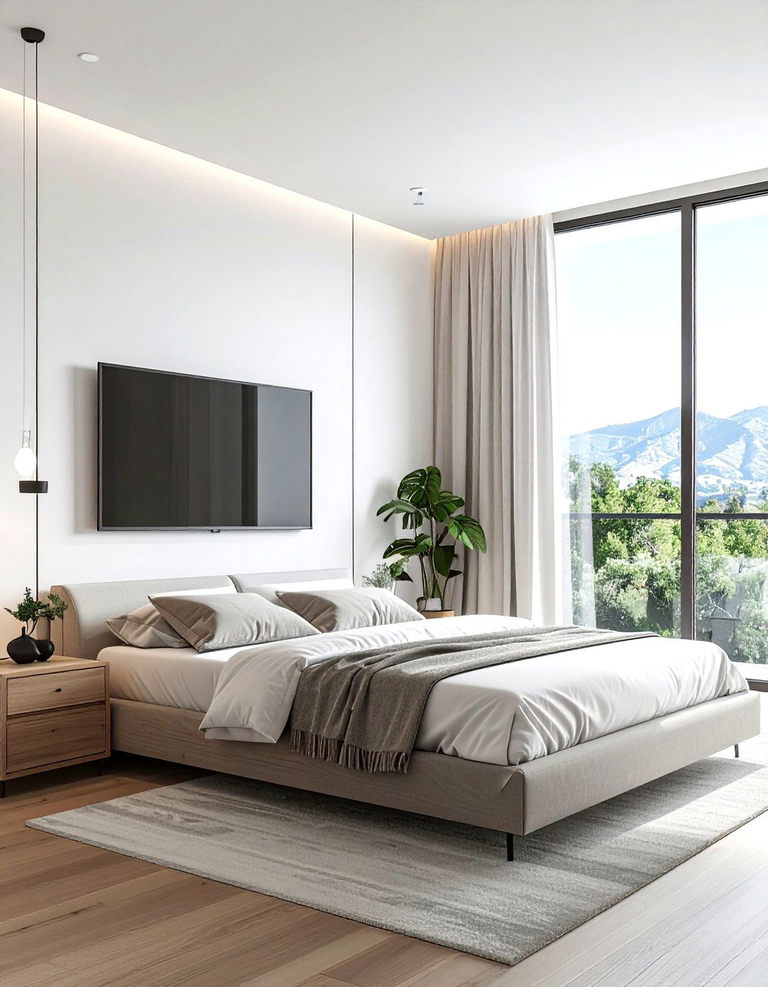 Wall mounted television for seniors - 30 senior bedroom ideas