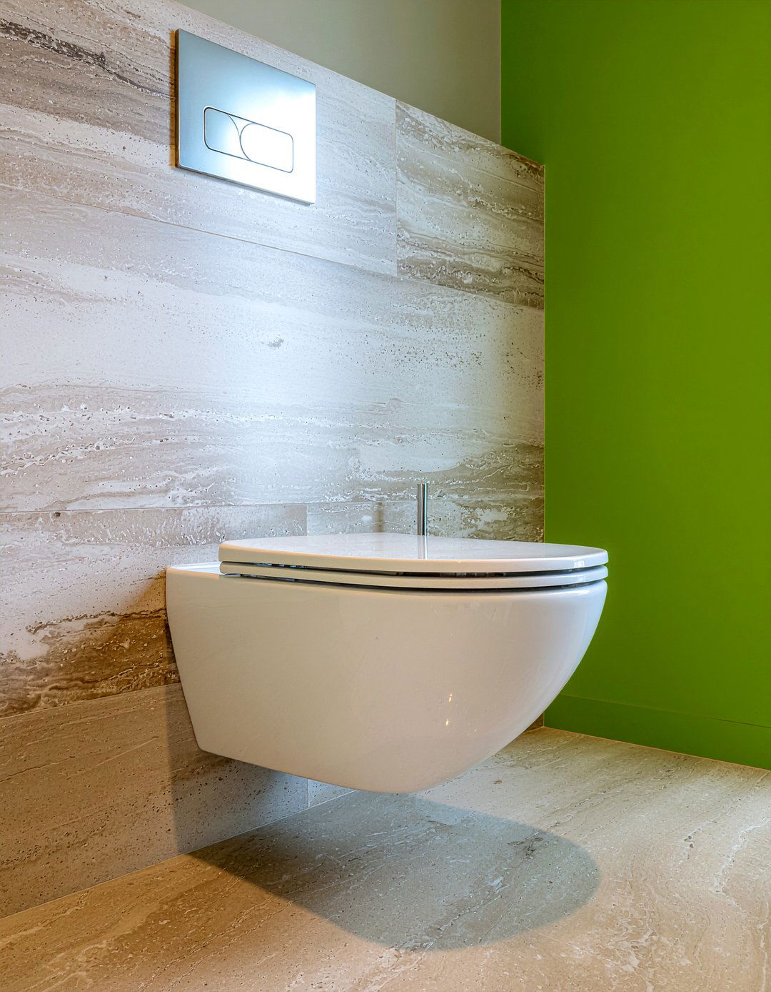 Wall mounted toilet - 30 bathroom design principles
