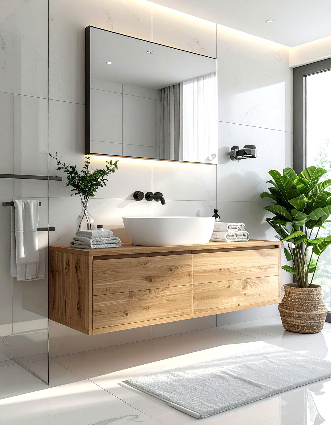 Wall mounted vanity - 30 low-maintenance decor ideas