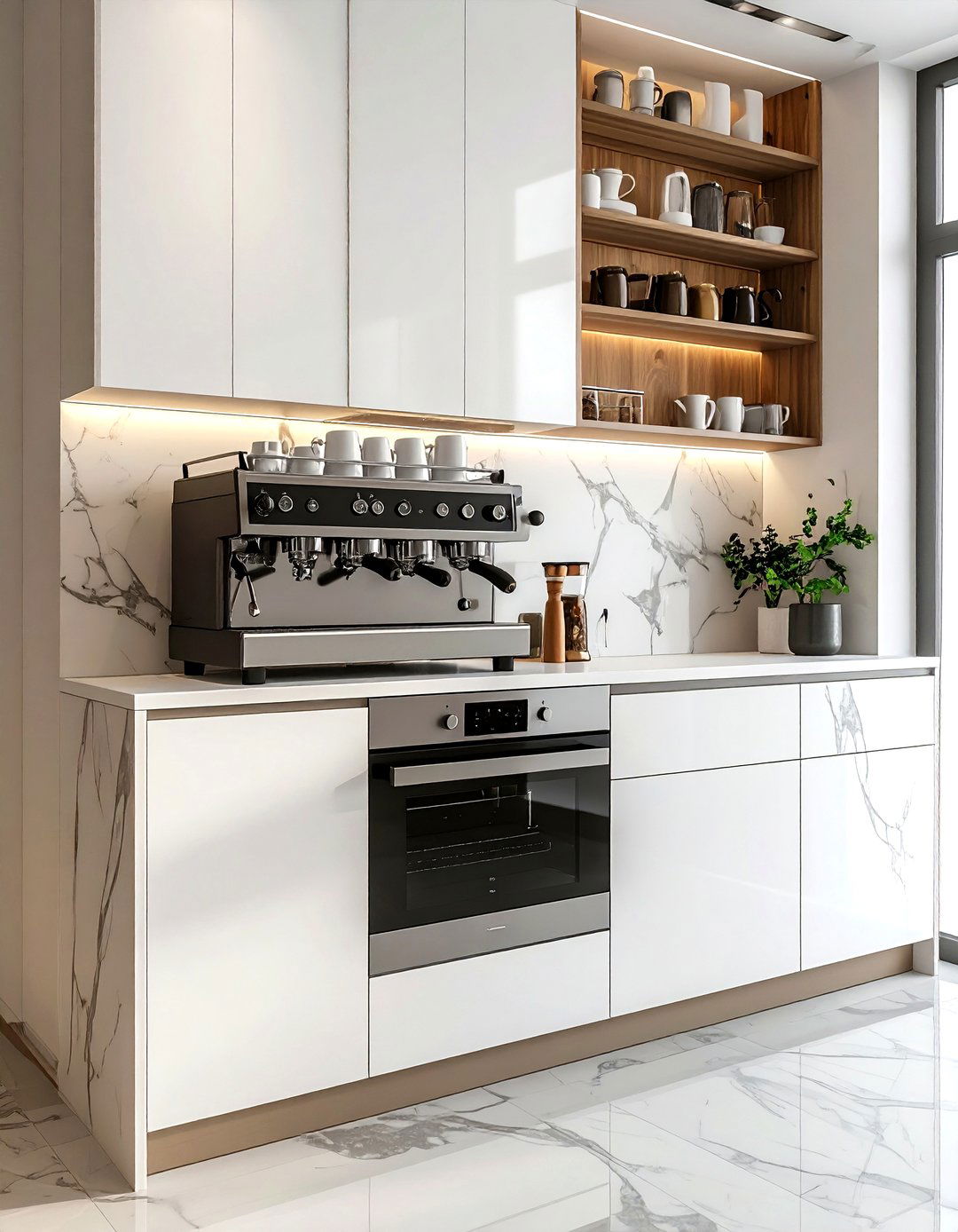 Wall oven coffee station - 30 wall oven kitchen ideas