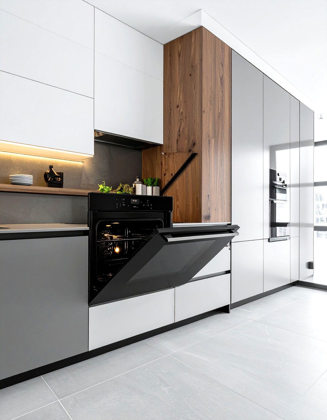 Wall oven hidden cabinet - 30 wall oven kitchen ideas