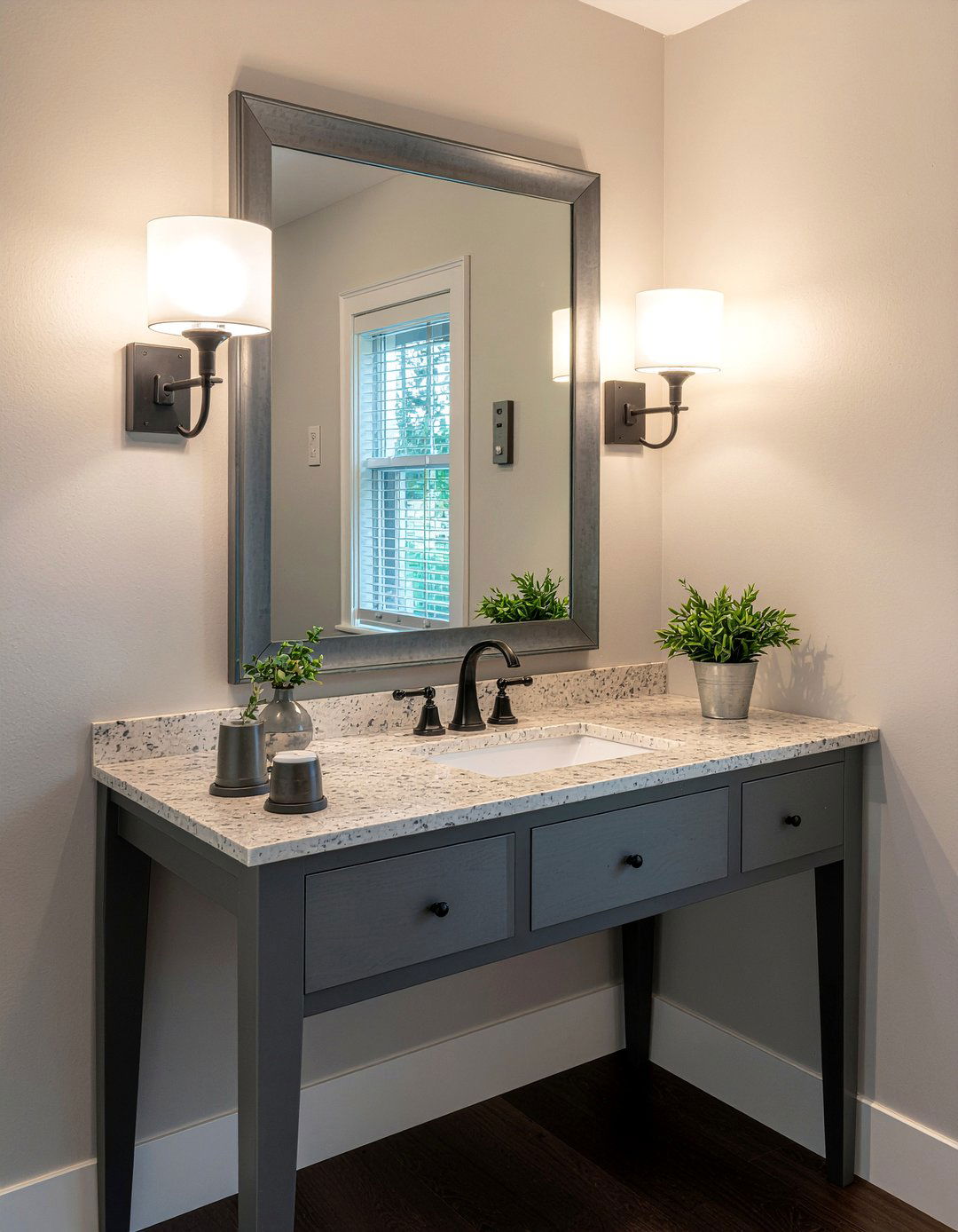 Wall sconce beside mirror - 30 bathroom electrical ideas