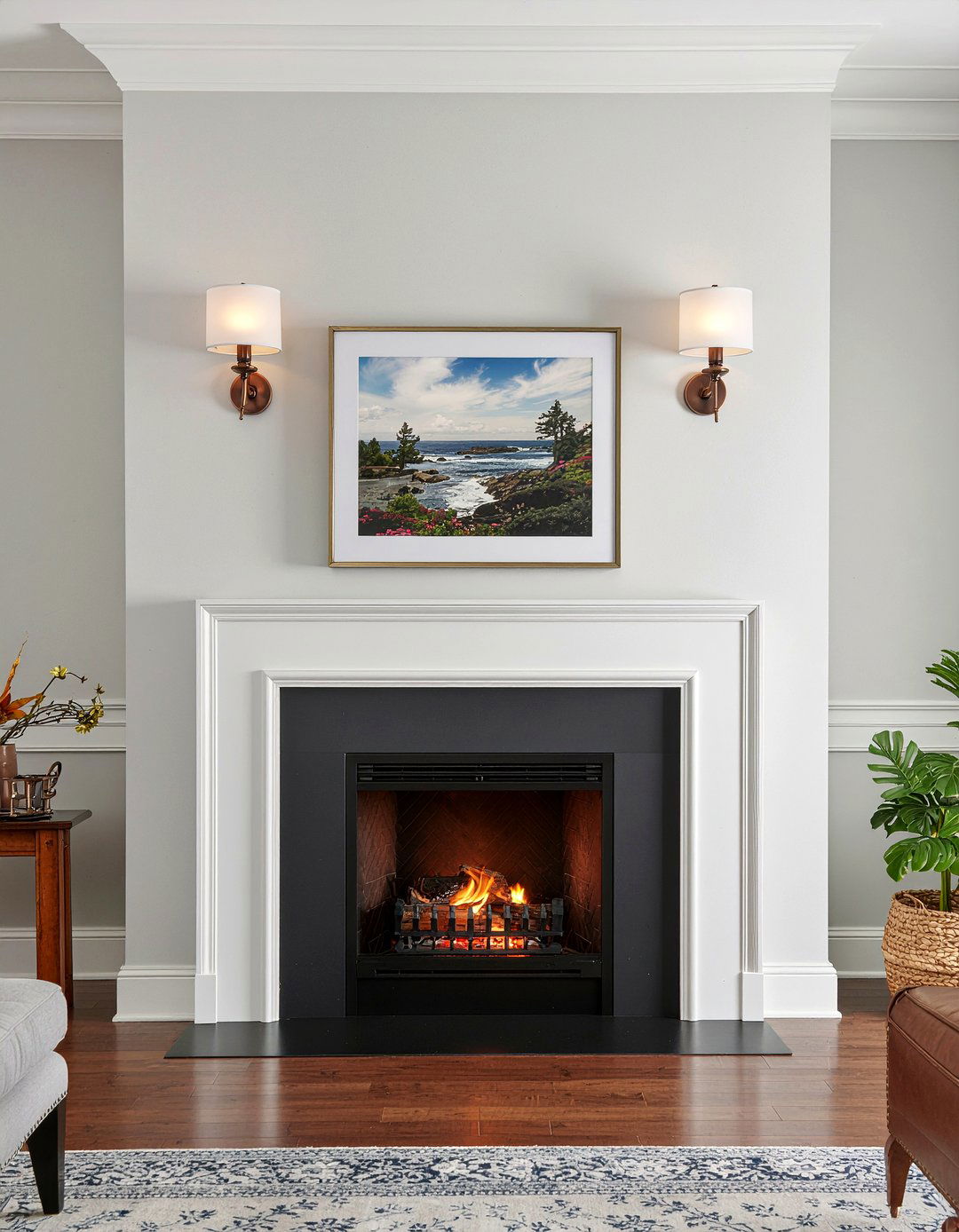 Wall sconces height above mantel - 30 living room light fixture placement