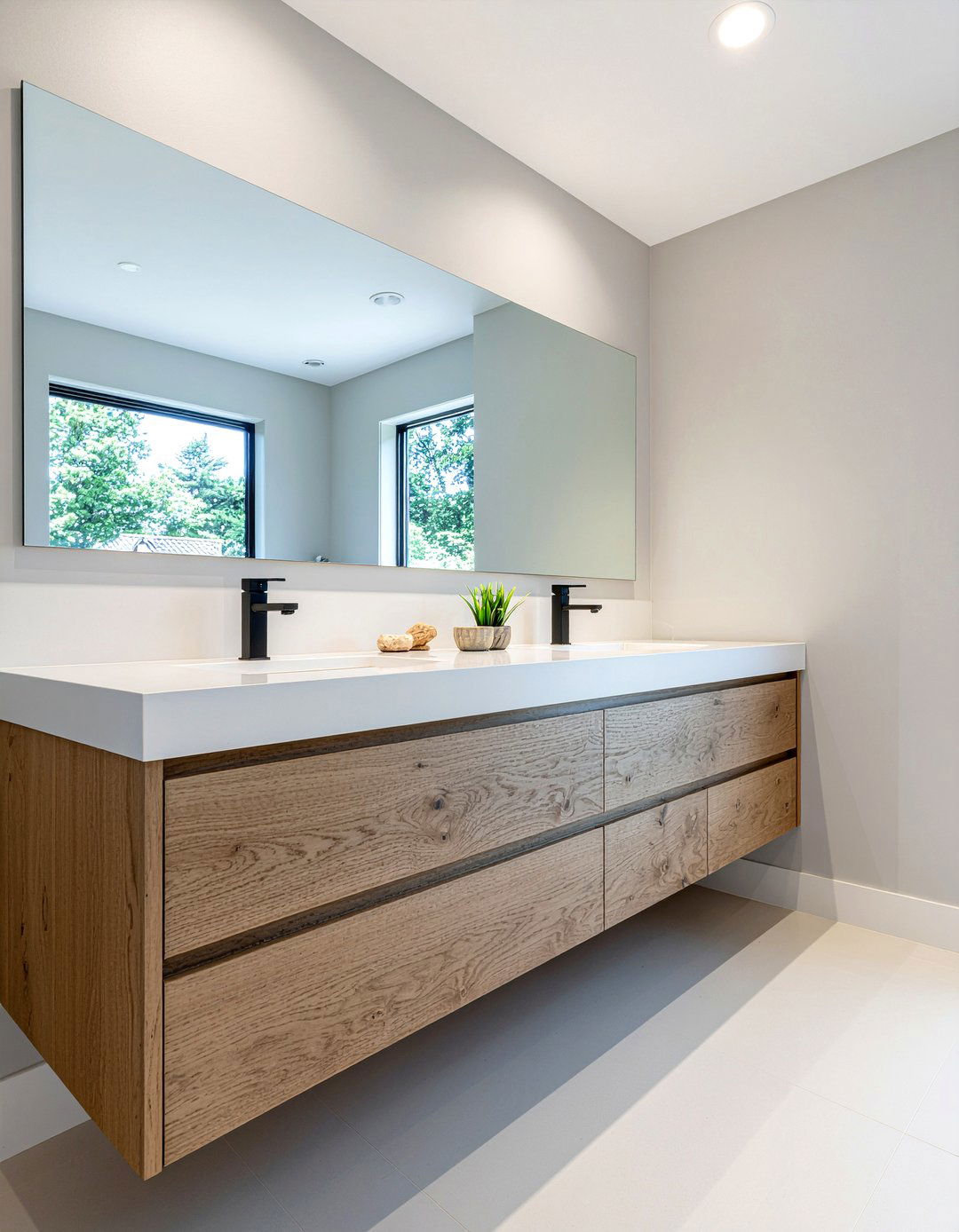 Wall to wall bathroom vanity - 30 bathroom built-in vanity ideas