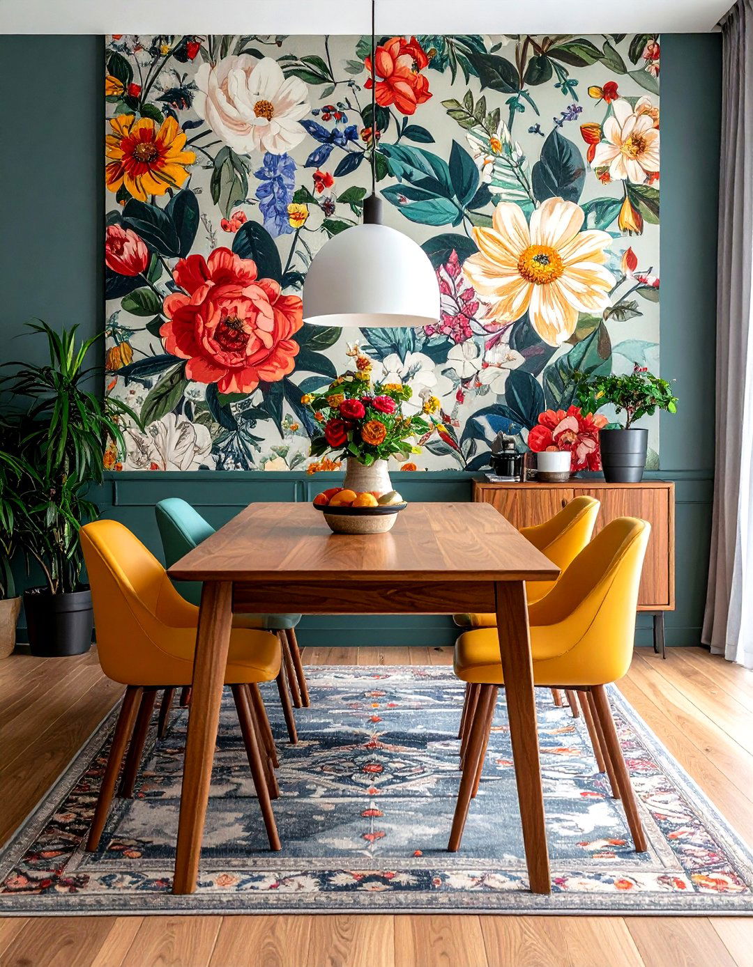 Wallpaper Accent Dining - 30 top dining room ideas