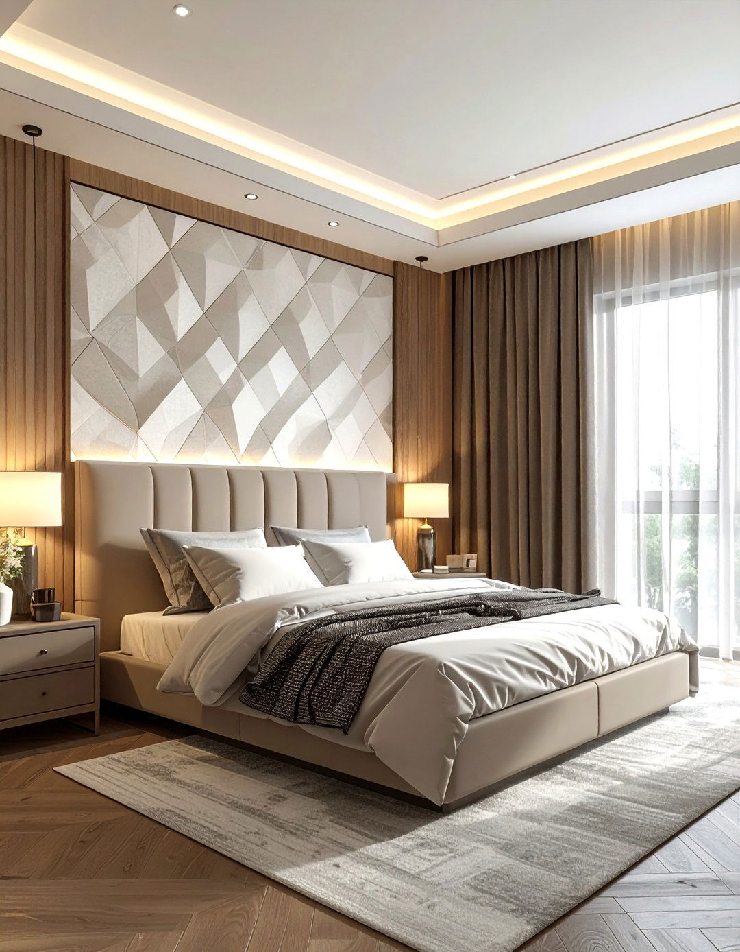 Wallpaper Accent Wall - 30 compact bedroom ideas