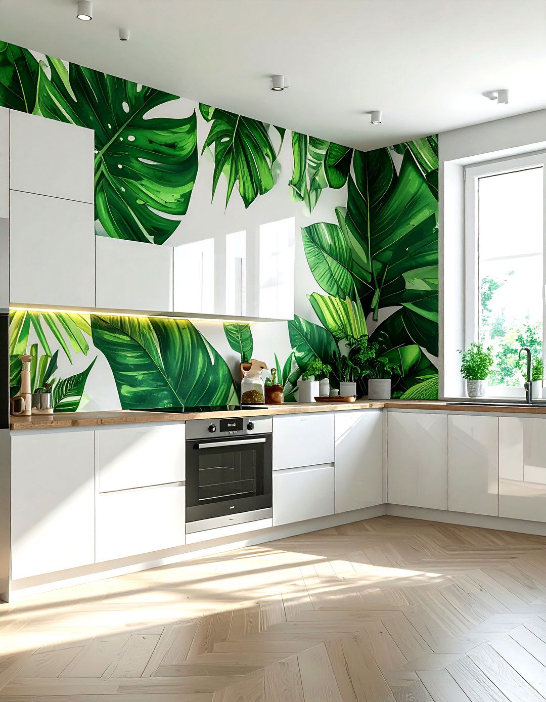 Wallpaper Accent Wall - 30 kitchen wall decor ideas