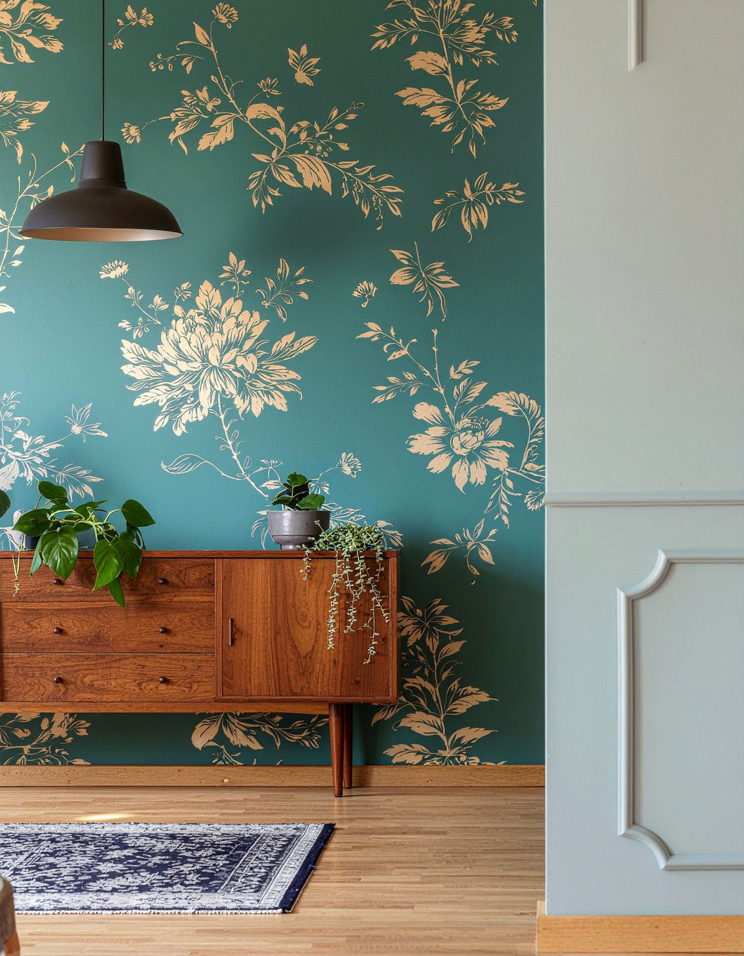 Wallpaper Accent Wall - 30 living room focal point ideas