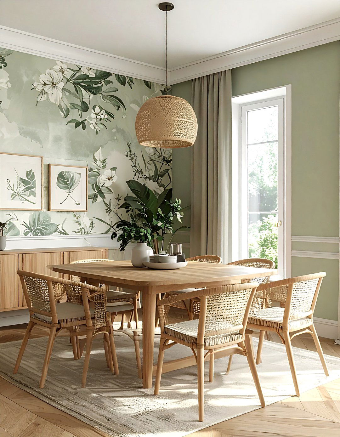 Wallpaper Accent Wall - 30 small dining room ideas
