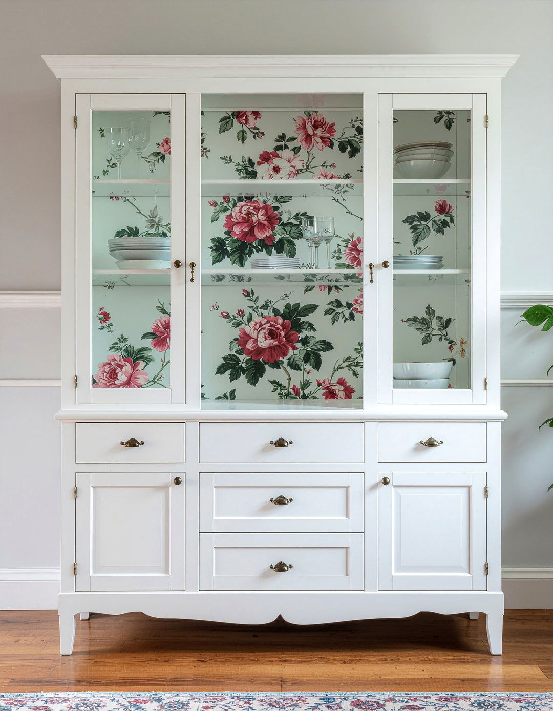 Wallpaper Back China Cabinet - 30 dining room china cabinet ideas