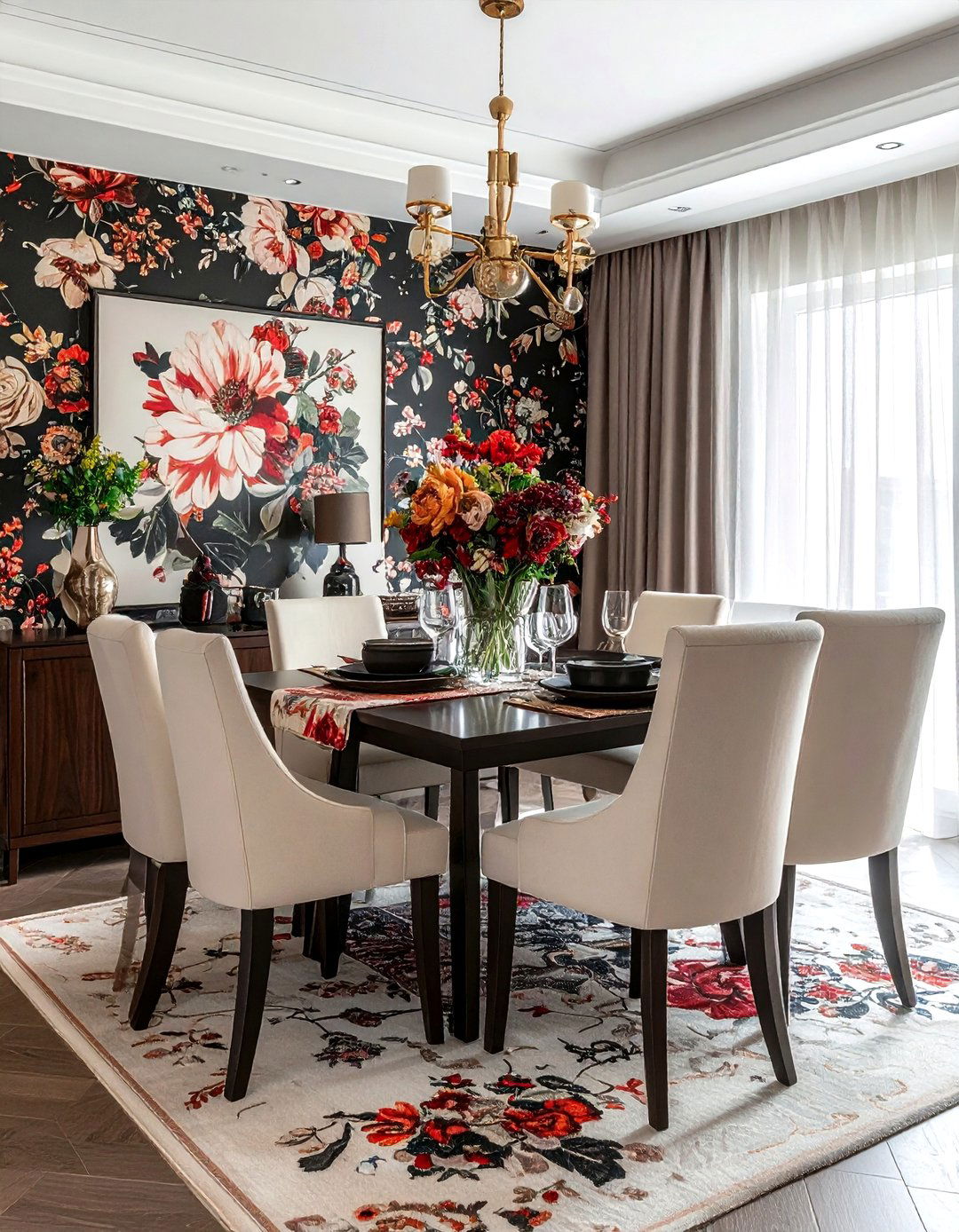 Wallpaper Dining Room - 30 rectangular dining room ideas