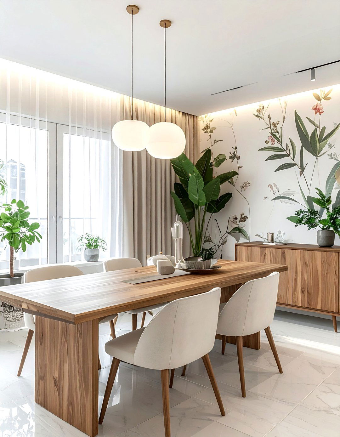 Wallpaper accent dining room - 30 dining room decorating tips