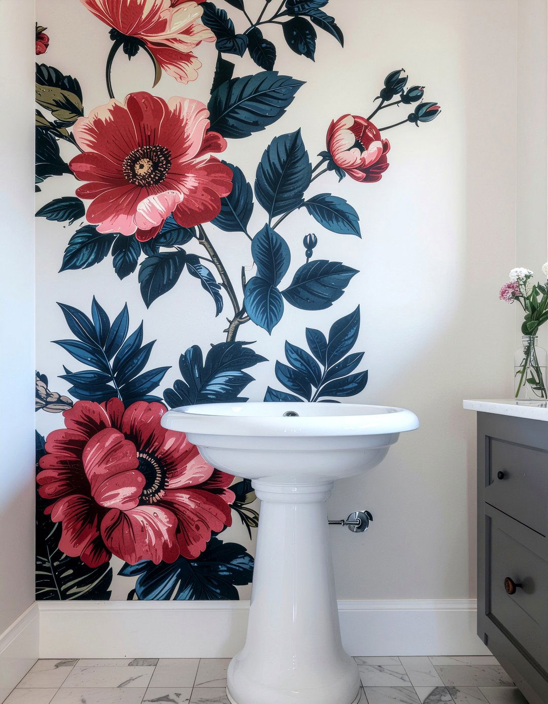 Wallpaper in bathroom - 30 primary bathroom ideas