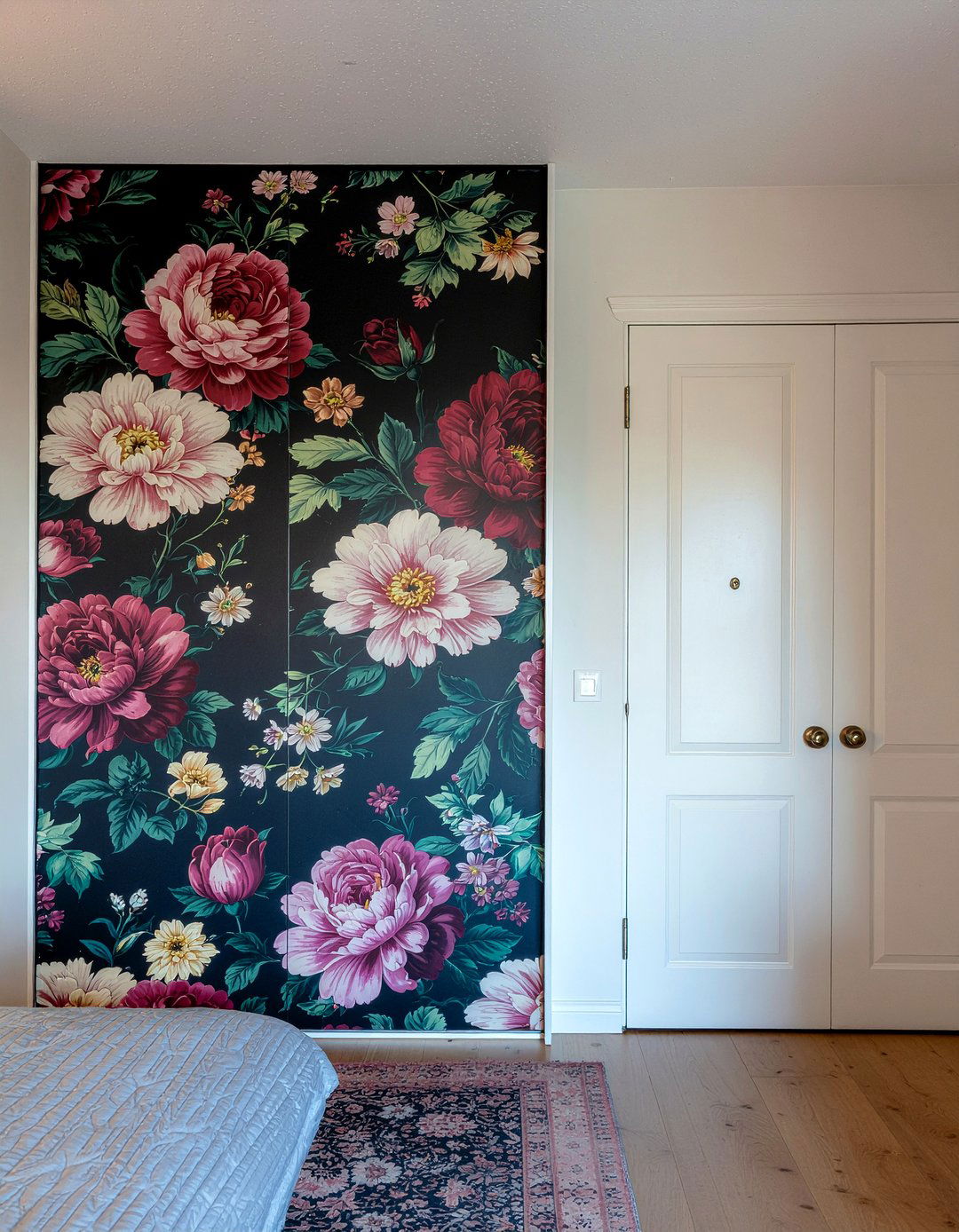 Wallpapered Closet Door - 30 bedroom closet doors