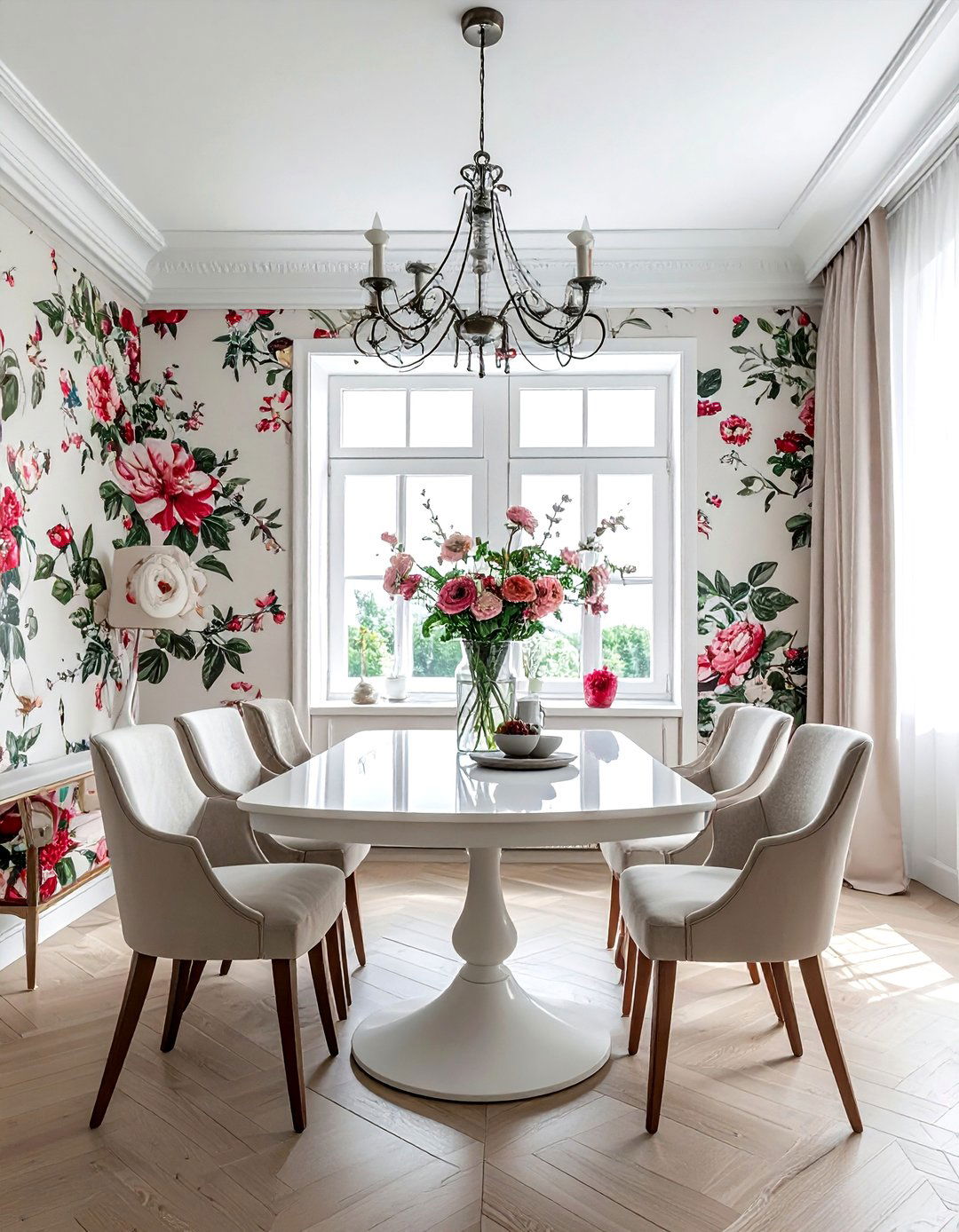 Wallpapered Dining Room - 30 popular dining room ideas