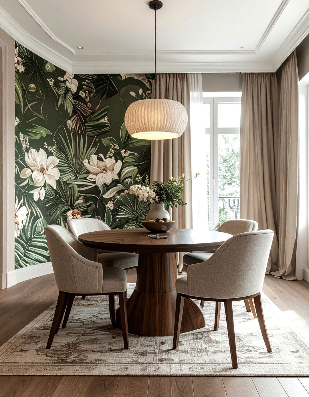 Wallpapered Dining Room - 30 beautiful dining room ideas