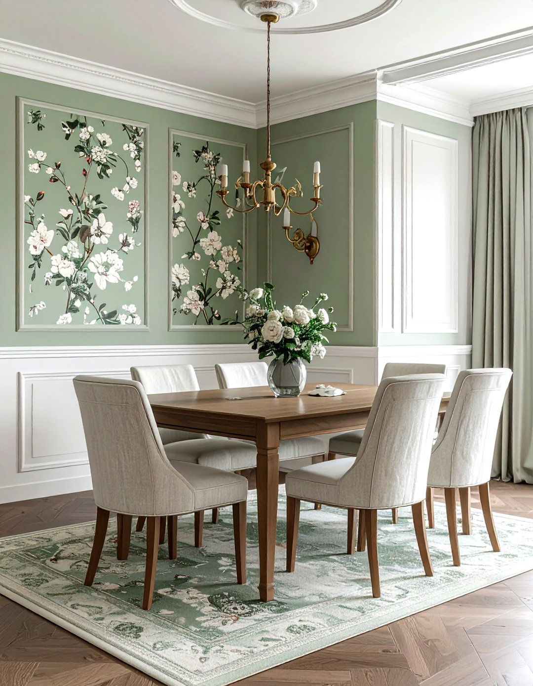 Wallpapered dining room - 30 Chicago dining room ideas