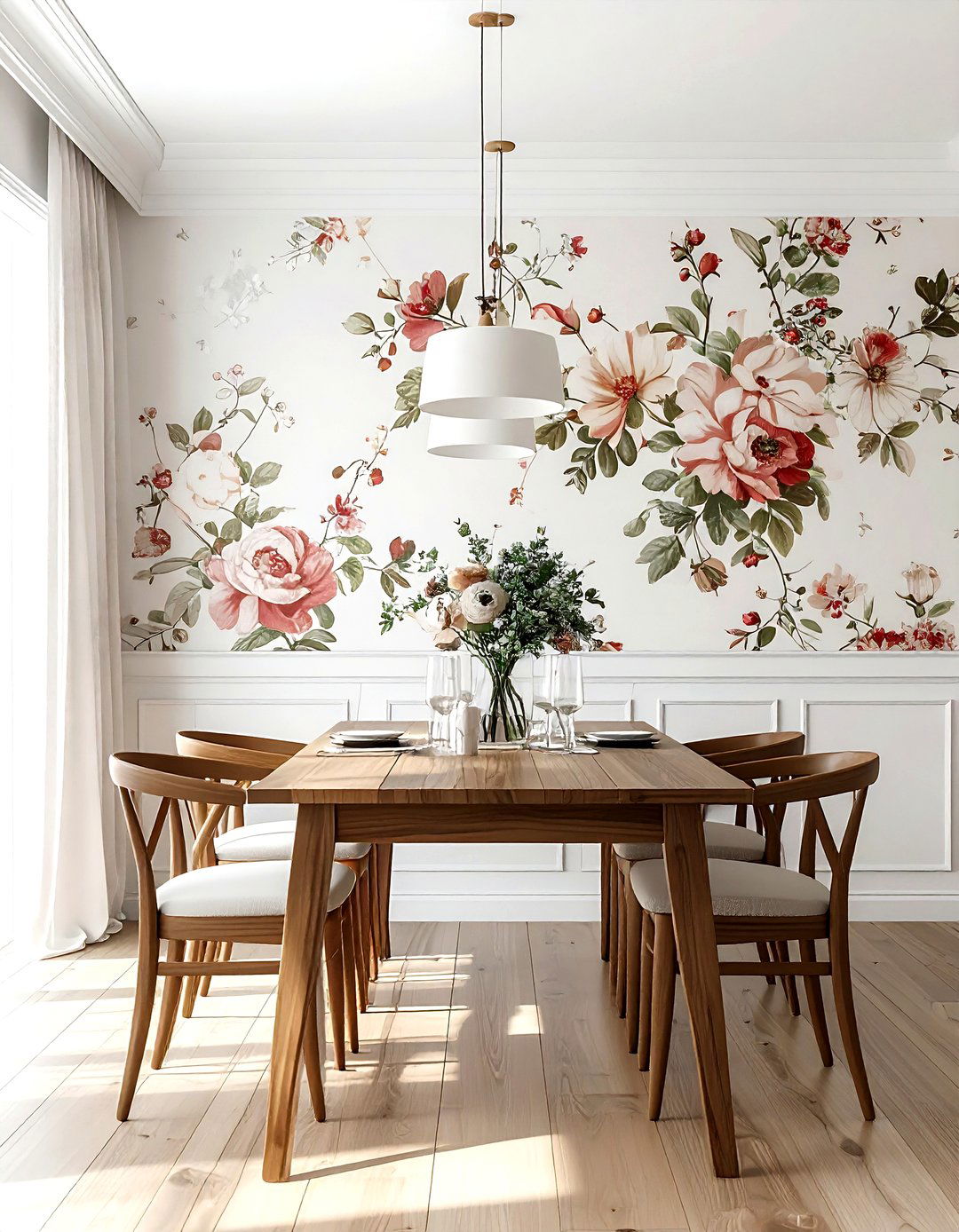 Wallpapered dining room - 30 dining room room settings