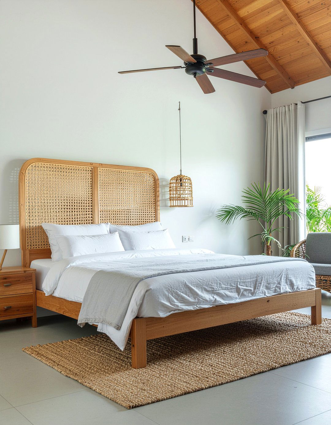 Walnut And Cane Bed - 30 bedroom walnut furniture ideas