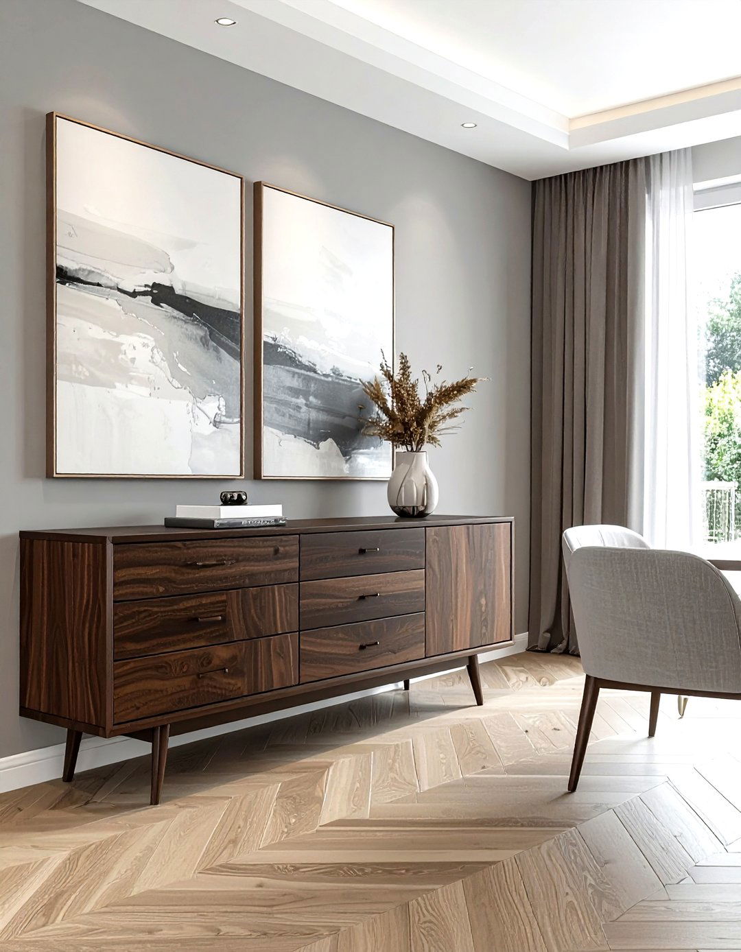 Walnut Buffet Storage - 30 mid-century buffet dining room ideas