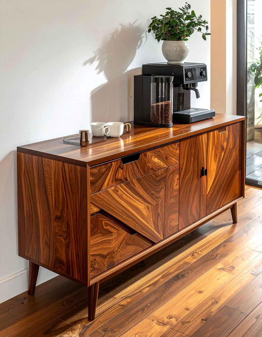 Walnut Credenza With Sliding Doors - 30 dining room sideboard ideas