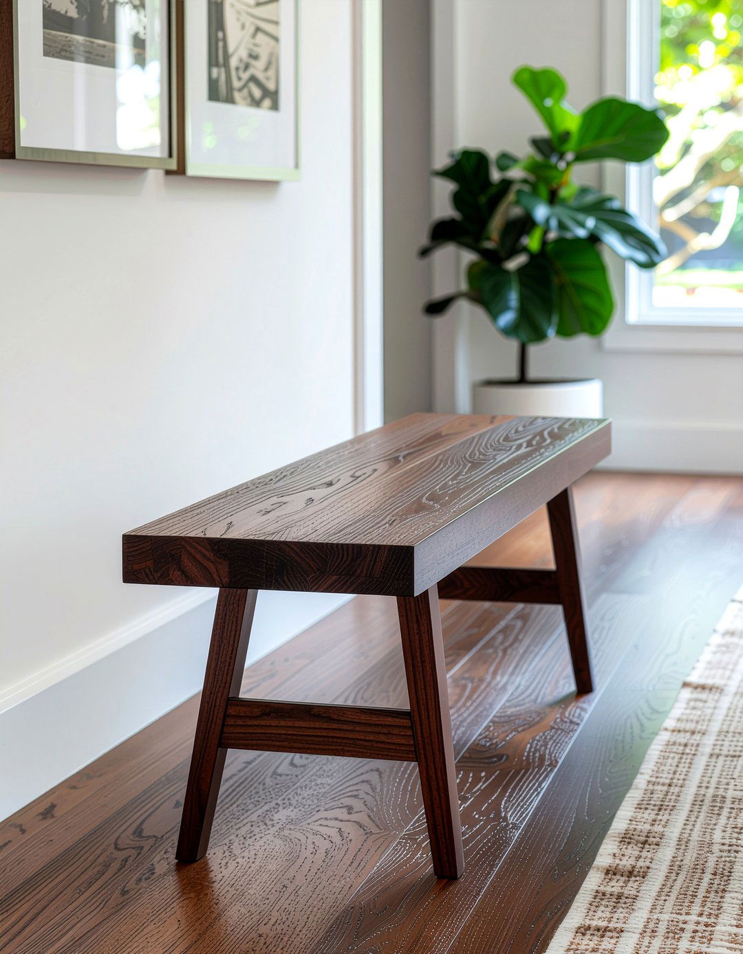 Walnut Dining Bench - 30 backless dining bench ideas
