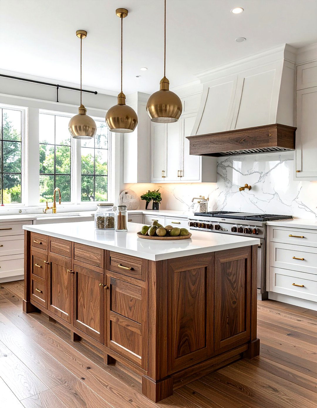 Walnut Kitchen Cabinets - 30 brown decor ideas