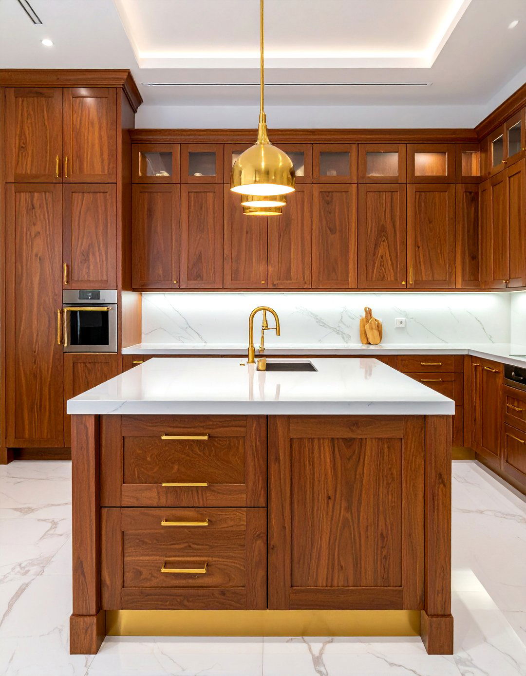 Walnut Kitchen Cabinets With Gold Hardware - 30 walnut kitchen cabinet ideas