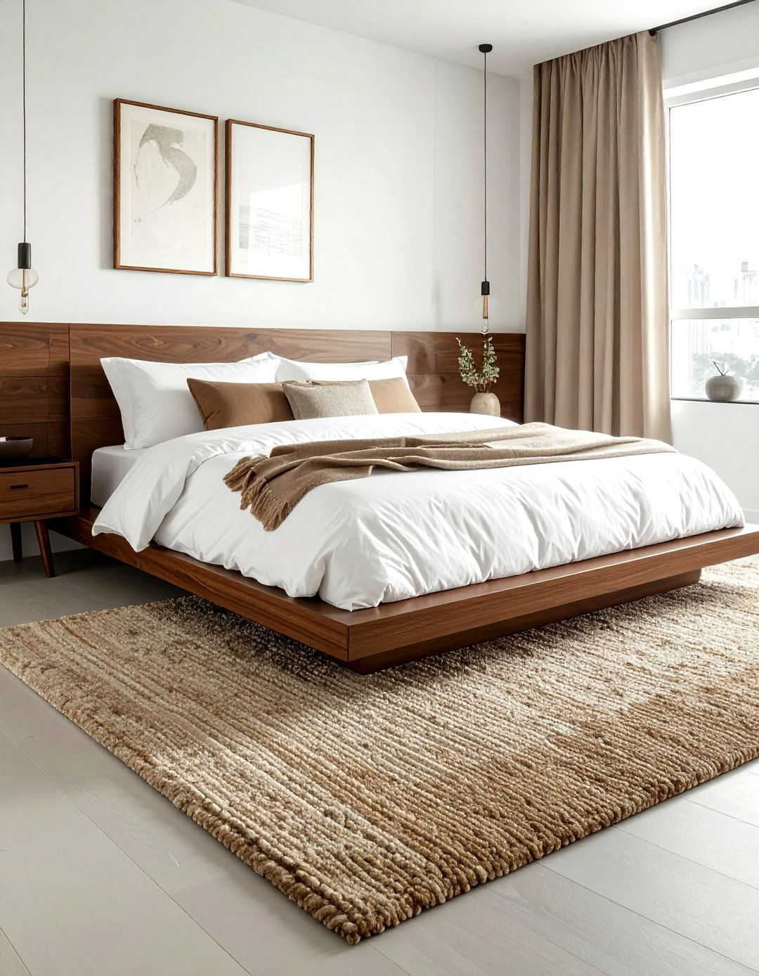 Walnut Platform Bed - 30 mid-century modern bedroom ideas